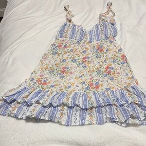 Floral and Striped Summer Dress